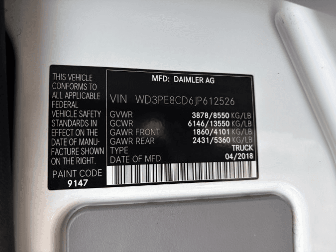 2018 Mercedes-Benz Sprinter Cargo Van