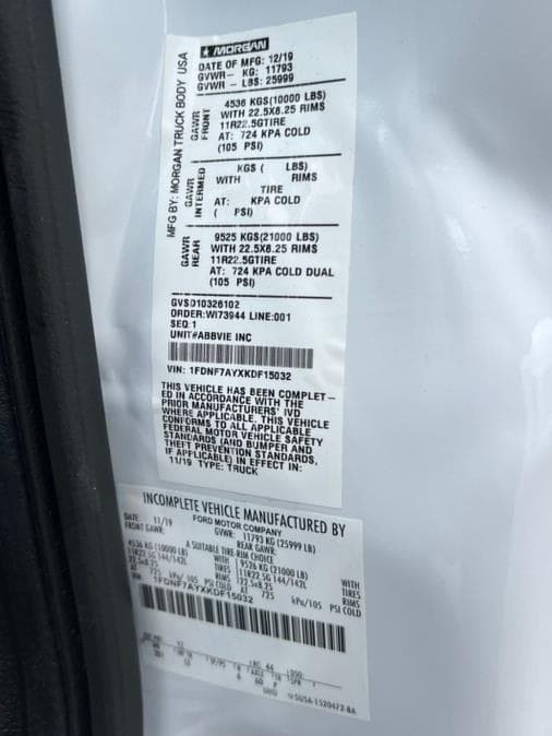 2019 Ford Super Duty F-750 Straight Frame Gas