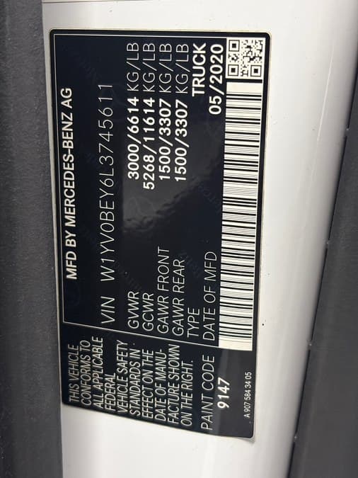 2020 Mercedes-Benz Metris Cargo Van